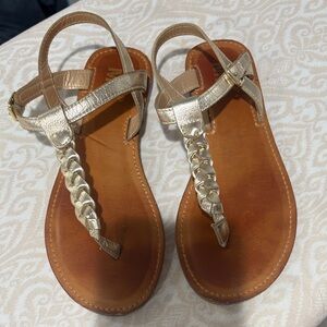 Kid’s MIA Gold Braided Leather Sandals